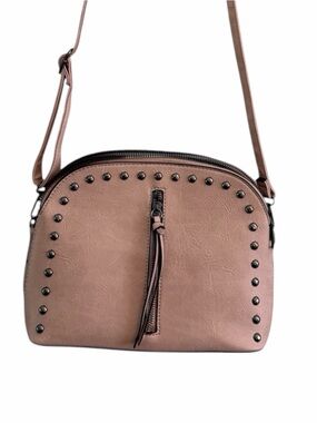 Sam & Hadley Blush Pink Studded Dome Crossbody Bag